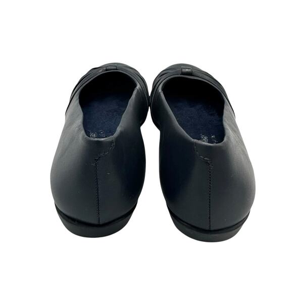 Walking Cradles NARROW Dark Navy Leather Round Toe Slip On Cushioned Ballet Flat - Picture 7 of 11
